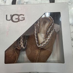 UGG Women's Brown Slippers with Beaded Accent
